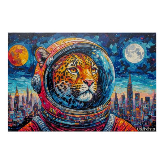 POSTER LÉOPARD ASTRONAUTE - RETOUR À LA MAISON 7 (Devant)
