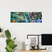 POSTER LEOPARD AUX YEUX VERTS FIXEUR (Bureau à domicile)