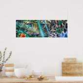 POSTER LEOPARD AUX YEUX VERTS FIXEUR (Cuisine)