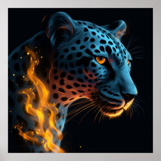 Poster Léopard blanc (Devant)