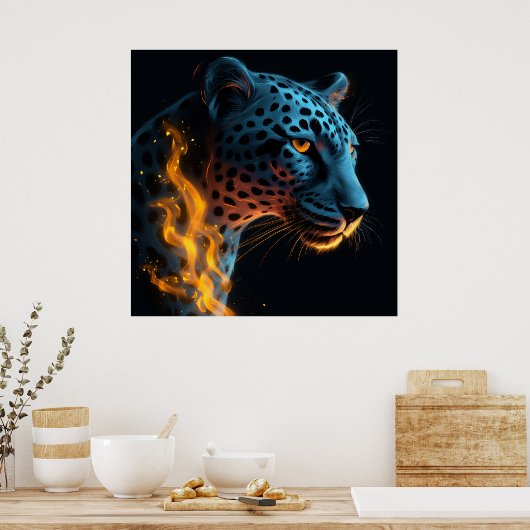 Poster Léopard blanc (Cuisine)