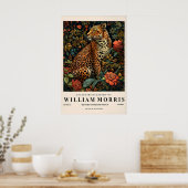 Poster Leopard Botanical Art Print William Morris Style (Cuisine)