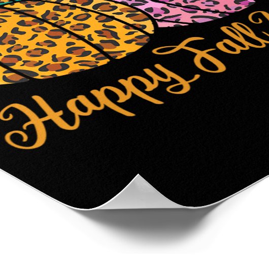 Poster Leopard Citrouille Happy Automne Yall Automne Citr (Coin)