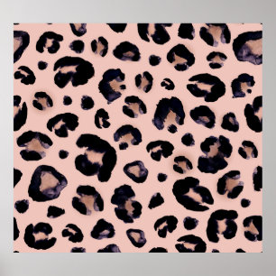 Poster Léopard De Neige, Texture Dessinée À La Main.