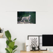 Poster Léopard des neiges au bord de la rivière (Bureau à domicile)