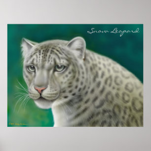 Poster Leopard des neiges en voie de disparition