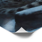 Poster Léopard des neiges et Pleine lune (Coin)