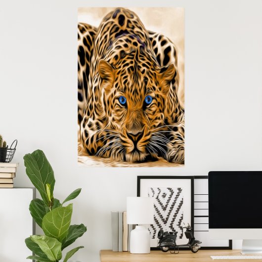 Poster Leopard des yeux bleus (Bureau à domicile)