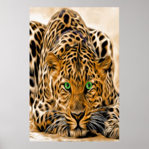 Poster Leopard des yeux verts
