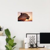 Poster Leopard Double exposition Nature animale Nature sa (Bureau à domicile)