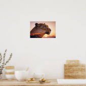 Poster Leopard Double exposition Nature animale Nature sa (Cuisine)