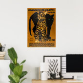 Poster Leopard et Panther au Vintage voyage allemand (Bureau à domicile)