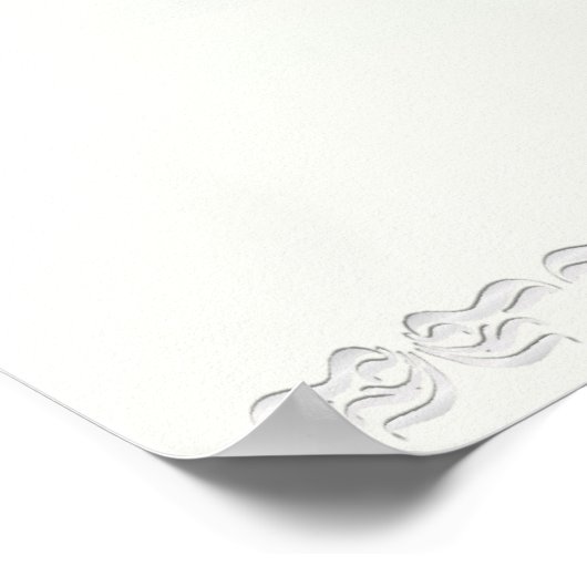 Poster Léopard et plumes blanches Imprimer (Coin)