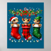 Poster Leopard Gecko In Christmas Socks Lights Leopard Ge (Devant)