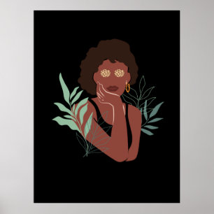 Poster Leopard Girl, Forêt d'Art Abstrait Belle femme