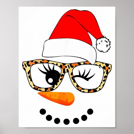 Poster Leopard Gles Santa Claus Snowman Face Christmas Co (Devant)