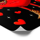 Poster Leopard Heart Drinking Coffee Valentines Day Women (Coin)