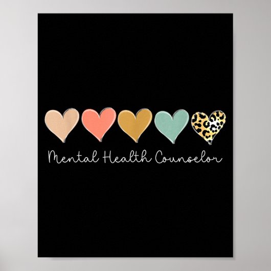 Poster Leopard Hearts Valentine's Day For Mental Health C (Devant)