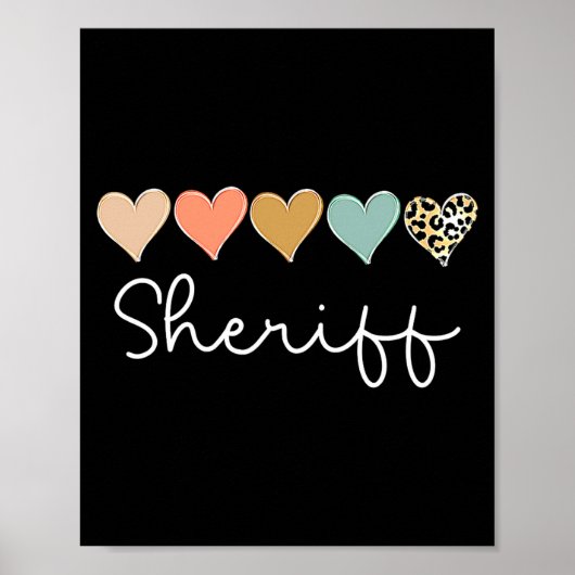 Poster Leopard Hearts Valentines Day For Team Sheriff Va  (Devant)