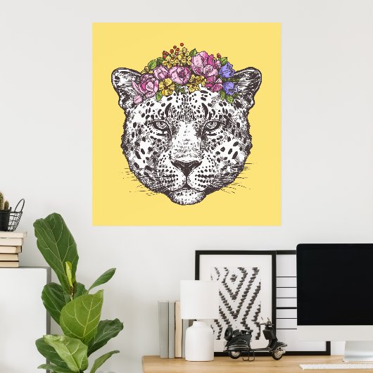 Poster Leopard Hippie Chic (Bureau à domicile)