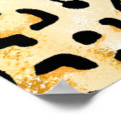 Poster leopard jaune et blanc dessiné à la main (Coin)
