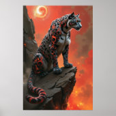 Poster Léopard majestueux sous ciel de feu (Devant)