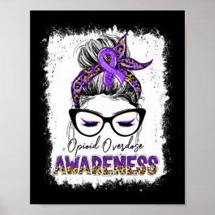 Poster Leopard Messy Bun Opioïde Surdose Sensibilisation