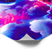 Poster Léopard néon cosmique futuriste (Coin)