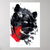 Poster Leopard Panther Wild Nature Free Spirit Art Brush (Devant)