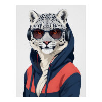 Léopard portant Sweat - shirt à capuche drôle Cool