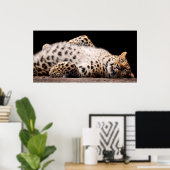 Poster Léopard qui se pose sur son dos (Bureau à domicile)