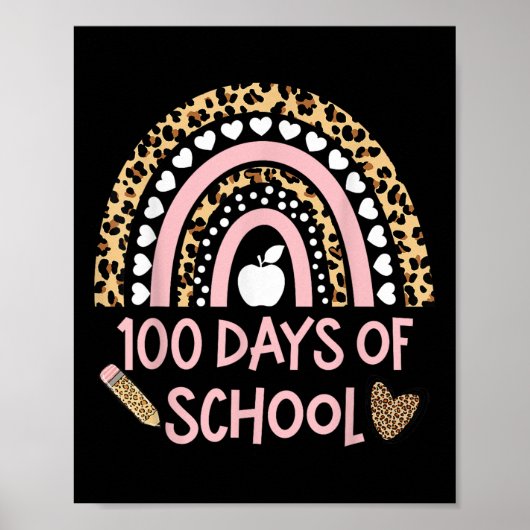 Poster Leopard Rainbow 100e Jour De L'École, 100 Jour De (Devant)