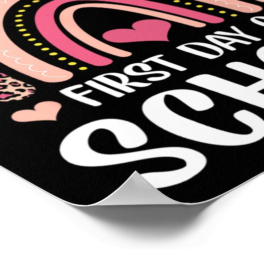 Poster Leopard Rainbow Joyeux Premier Jour D'Enseignant À (Coin)