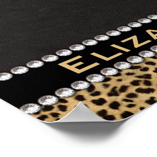Poster Léopard Spot Rhinestone Diamonds Monogram (Coin)