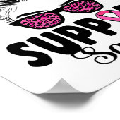 Poster Leopard Sungles Messy Bun Support Squad Breast Can (Coin)