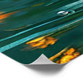 Poster Leopard sur l'arrière - plan vert (Coin)