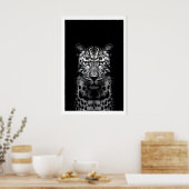 Poster Leopard Wall Art Black and White Photography (Cuisine)
