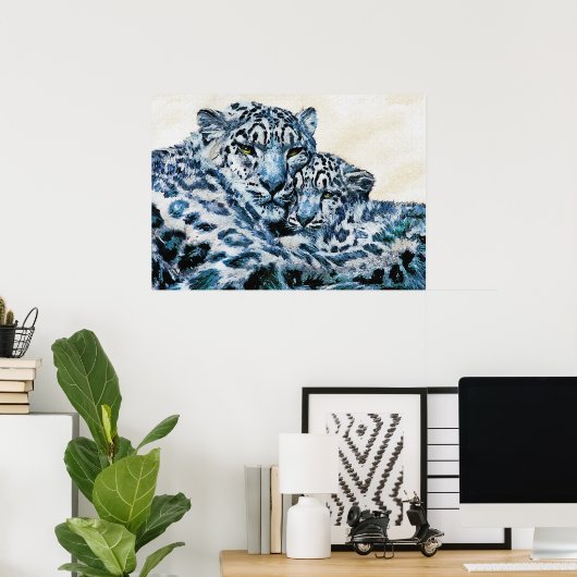 Poster léopards des neiges (Bureau à domicile)