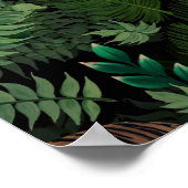 Poster Léopards modernes Tigres Jungle Plante Black Desig (Coin)