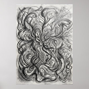 Poster L'Epanouissement Enchevêtré de l'Art Mural des Lig