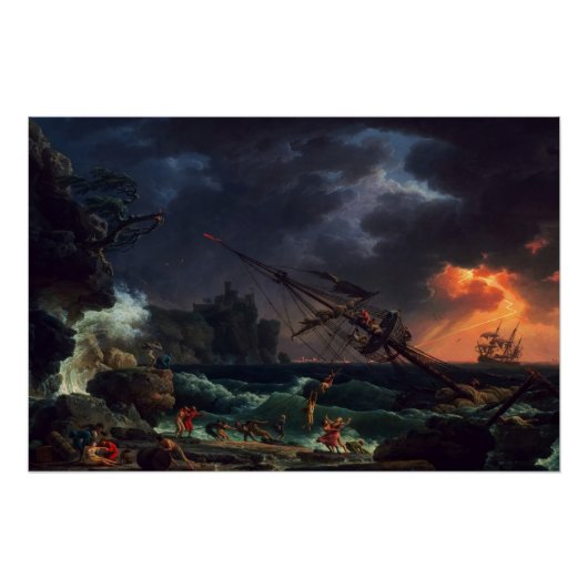 Poster L'épave de Claude Joseph Vernet (Devant)