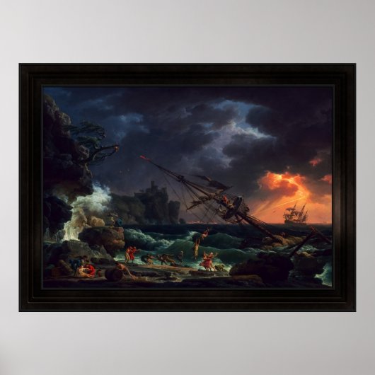 Poster L'épave de Claude Joseph Vernet (Devant)