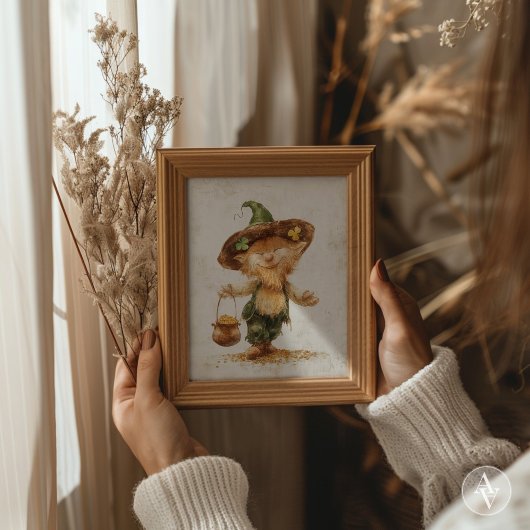 Poster Leprechaun avec Pot of Gold Peinture St Patrick's