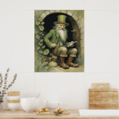 Poster Leprechaun avec Shamrocks (Cuisine)