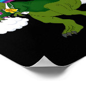 Poster Leprechaun Dinosaure T-rex Arc-en-ciel St Patrick (Coin)