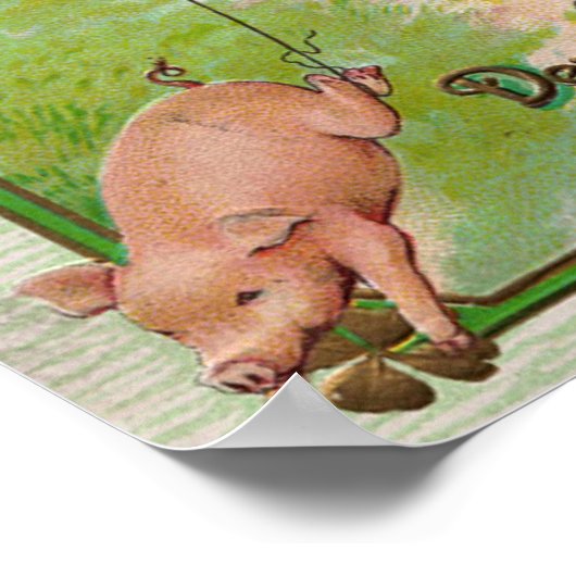 Poster Leprechaun et Pig St Patrick's Day (Coin)