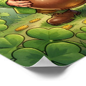 Poster Leprechaun Gnome Happy St. Patrick's Day Shamrock (Coin)