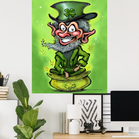 Poster Leprechaun Pot d'or (Bureau à domicile)