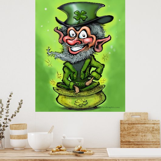 Poster Leprechaun Pot d'or (Cuisine)