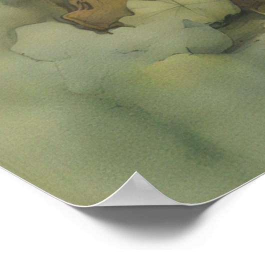 Poster Leprechaun with Shamrocks  (Coin)